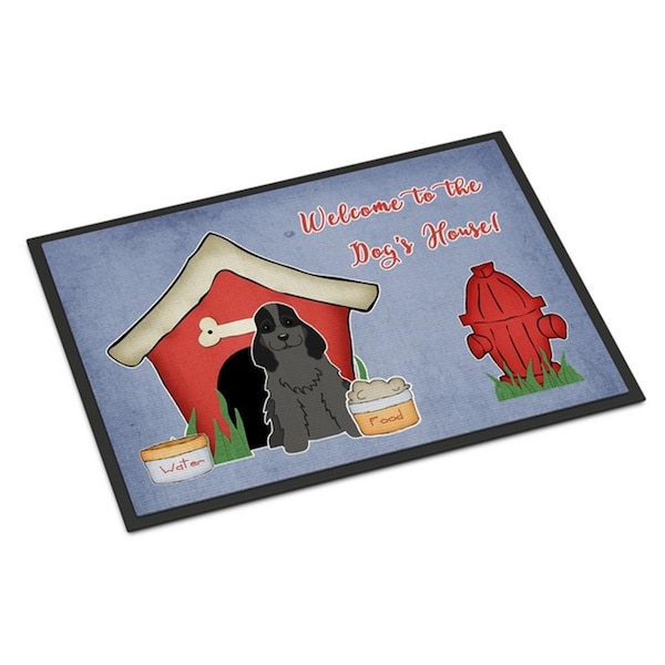 Carolines Treasures Dog House Collection Cocker Spaniel Black Indoor or Outdoor Mat, 18 x 0.25 x 27 in. BB2846MAT - main